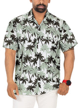 Load image into Gallery viewer, Gray Allover Palm Tree Printed Hawaiian Beach Shirt For Men
