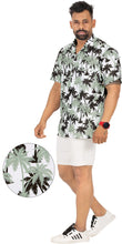 Load image into Gallery viewer, Gray Allover Palm Tree Printed Hawaiian Beach Shirt For Men