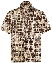 Load image into Gallery viewer, La Leela Men&#39;s Batik Checks 100% Cotton Brown Shirt XXL