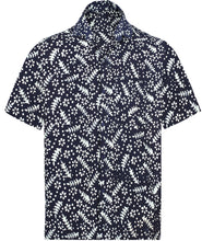 Load image into Gallery viewer, La Leela Men&#39;s Leaves 100% Cotton Blue Shirt XXL