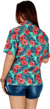 Load image into Gallery viewer, Blue Hisbiscus Tropical Printed Hawaiian Shirts For Women