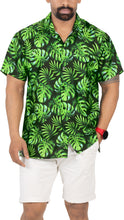 Load image into Gallery viewer, Allover Monstera Leaves Printed Black Hawaiian Beach Shirt For Men