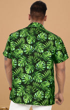 Load image into Gallery viewer, Allover Monstera Leaves Printed Black Hawaiian Beach Shirt For Men