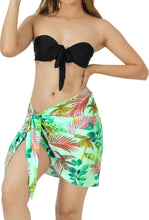 Load image into Gallery viewer, Seaside Serenity Non-Sheer Palm Tree and Leaves Print Half Beach Wrap For Women
