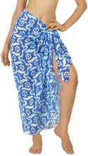 Load image into Gallery viewer, Blue Sheer Allover Turtle Print Beach Wrap For Women