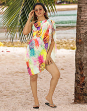 Load image into Gallery viewer, Multicolor Sheer Allover Pineapple Print Beach Wrap For Women