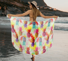 Load image into Gallery viewer, Multicolor Sheer Allover Pineapple Print Beach Wrap For Women