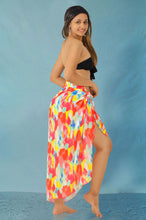 Cargar imagen en el visor de la galería, Sheer Abstract Print Beach Wrap For Women