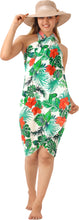Load image into Gallery viewer, Multicolor Sheer hibiscus flower and leaves Print Beach Wrap For Women