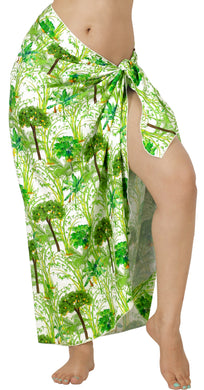 Tropical Tranquility Non-Sheer Palm Tree Print Green Beach Wrap For Women