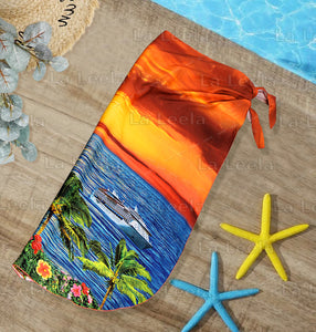 Non-Sheer Sunset View Vibrant Orange Beach Wrap For Women