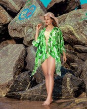 Load image into Gallery viewer, Desert Bloom Sheer Allover Cactus Printed Kimono Shrug Jacket Cover up