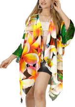 Load image into Gallery viewer, Whispers of Nature Sheer Allover Flower and Leaves Printed Kimono Shrug Jacket Cover up 917443
