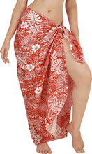 Load image into Gallery viewer, Tropical Radiance Non-Sheer Hibiscus Flower, Leaves and Palm Tree Print Beach Wrap For Women