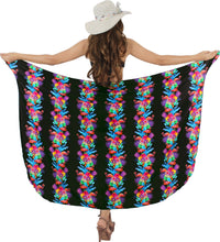Load image into Gallery viewer, Non-Sheer Hibiscus Flower and Swan Print Beach Wrap For Women