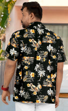 Load image into Gallery viewer, Black Pineapple and Floral Palm Tree Printed Hawaiian Beach Shirt For Men