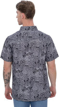 Load image into Gallery viewer, Coral Coast Linen Effect Mens Soft Breathable Hawaiian Shirt Black