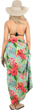 Load image into Gallery viewer, Island Harmony Non-Sheer Hibiscus Flower and Leaves Print Beach Wrap For Women