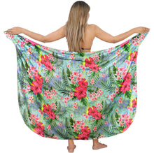 Load image into Gallery viewer, Island Harmony Non-Sheer Hibiscus Flower and Leaves Print Beach Wrap For Women