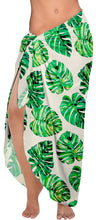 Load image into Gallery viewer, White Allover Tropical Monstera Leaves Print Beach Wrap For Women