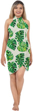 Load image into Gallery viewer, White Allover Tropical Monstera Leaves Print Beach Wrap For Women