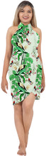 Load image into Gallery viewer, Non-Sheer Exotic Flowers Leaves and Parrot Print Green Beach Wrap For Women