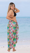 Load image into Gallery viewer, White Allover Multicolored Tropical Leaves Print Beach Wrap For Women