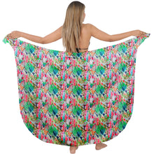 Load image into Gallery viewer, White Allover Multicolored Tropical Leaves Print Beach Wrap For Women