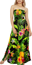 Load image into Gallery viewer, Black Floral Print Long Tube Dress For Women