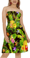 Load image into Gallery viewer, Black Fruits and Flower Printed Short Tube Dress For Women