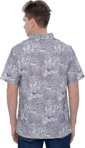Coral Coast Linen Effect Mens Soft Breathable Hawaiian Shirt White