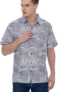 Coral Coast Linen Effect Mens Soft Breathable Hawaiian Shirt White