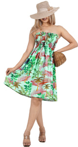 Allover Tropical Trees Printed Short Dress For Women