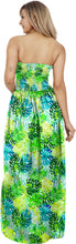 Load image into Gallery viewer, Green Allover Monstera Leaves Printed Long Tube Dress For Women