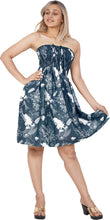 Load image into Gallery viewer, Ocean Breeze Whimsy Allover Feather and Waves Printed Short Dress For Women