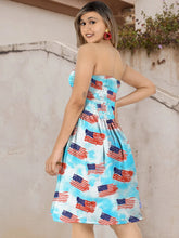 Load image into Gallery viewer, Allover USA Flag Printed Short Tube Dress For Women