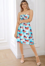 Load image into Gallery viewer, Allover USA Flag Printed Short Tube Dress For Women