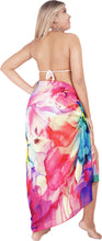 Cargar imagen en el visor de la galería, Vibrant Tropical Floral Ink Artwork Beach Wrap For Women