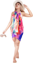 Cargar imagen en el visor de la galería, Vibrant Tropical Floral Ink Artwork Beach Wrap For Women
