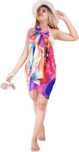 Vibrant Tropical Floral Ink Artwork Beach Wrap For Women