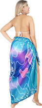 Cargar imagen en el visor de la galería, Dive into Coastal Elegance Sea Green Sheer Abstract Printed Beach Wrap For Women