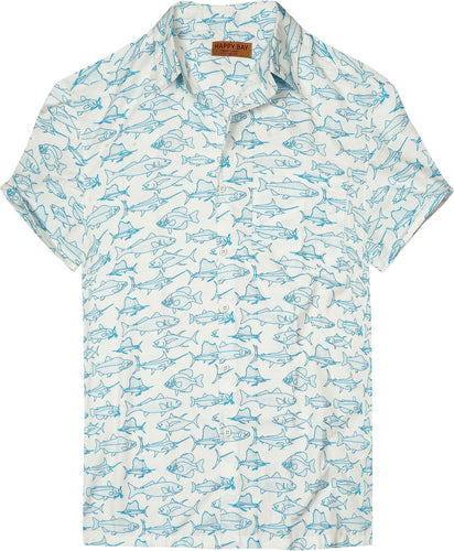 Island Vibes Fish Pattern Men's Shirt