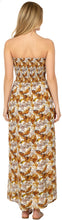 Load image into Gallery viewer, Resort Chic Tropical Brown Leaves Print Strapless Long Dress