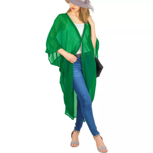Women's Blouse Loose Drape Kimono Beach Cardigan Chiffon Solid