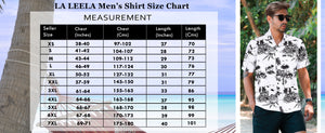 La Leela Men's Leaves 100% Cotton Blue Shirt XXL
