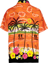 Load image into Gallery viewer, La Leela  Men's Hawaiian Floral Beach Shirt Orange P00029
