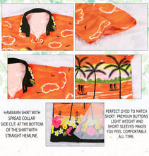 Load image into Gallery viewer, La Leela  Men's Hawaiian Floral Beach Shirt Orange P00029