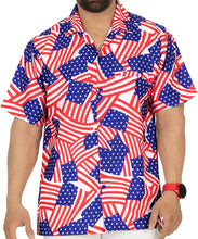 Load image into Gallery viewer, Patriotic American Flag Printed Hawaiian Beach Shirts For Men P00044