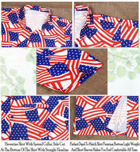 Load image into Gallery viewer, Patriotic American Flag Printed Hawaiian Beach Shirts For Men P00044