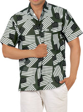 Load image into Gallery viewer, Patriotic American Flag Printed Hawaiian Beach Shirts For Men Black P00045